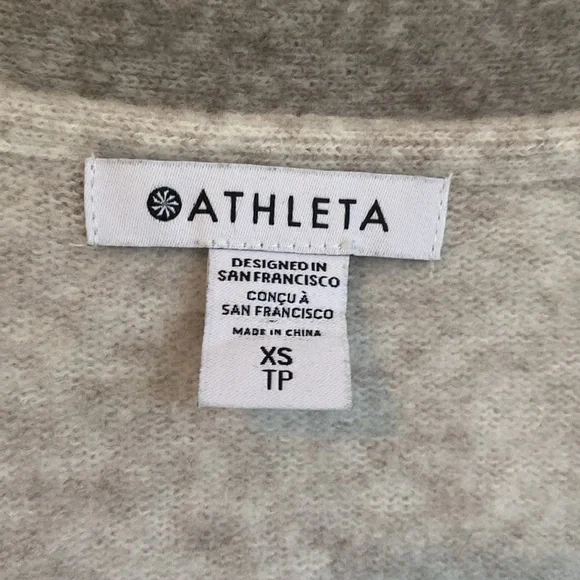 Athleta Westlake Cardigan Sweater Wool Blend Cream/Grey Size XS Button Down - Picture 3 of 7